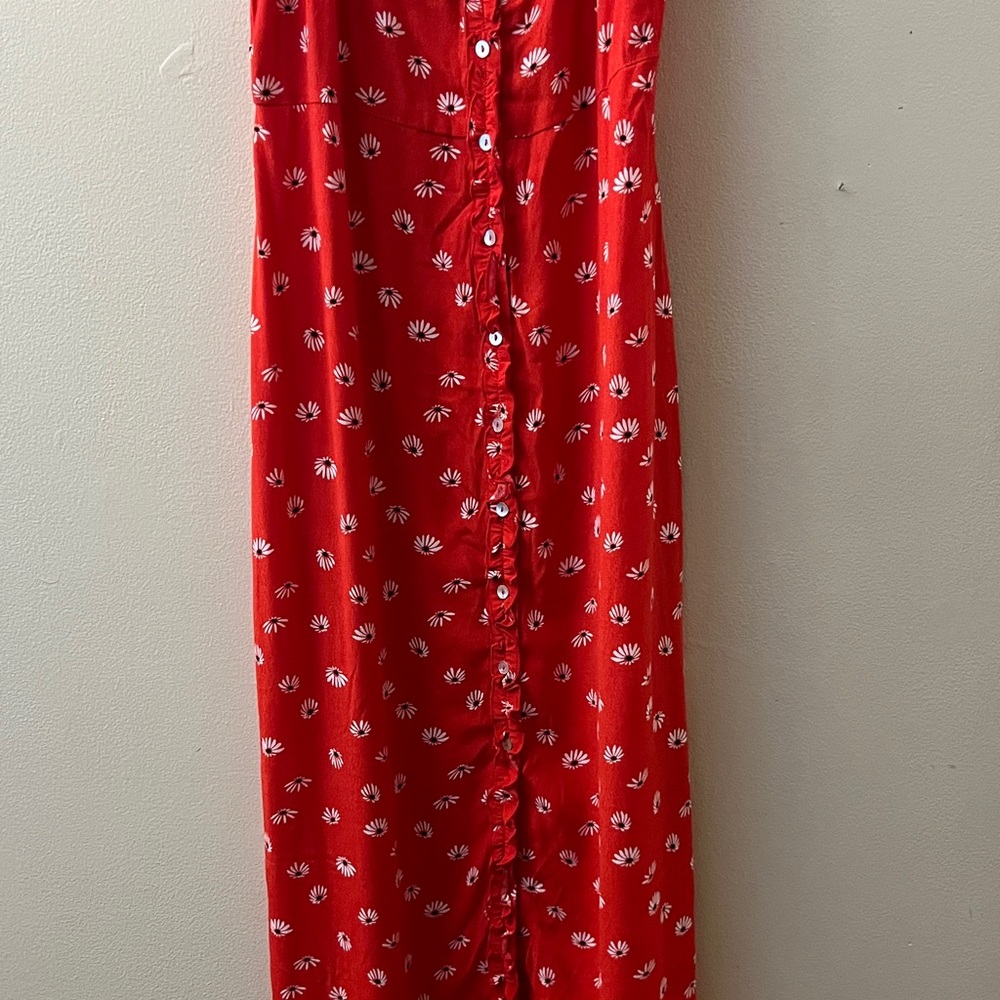 Aritzia Wilfred Red Floral Midi Dress - Picture 5 of 10